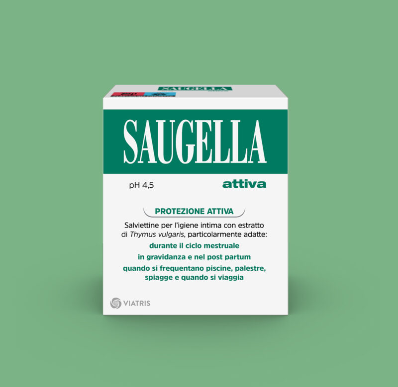 Saugella - Attiva Salviettine per l'Igiene Intima - 10 Salviettine Singole