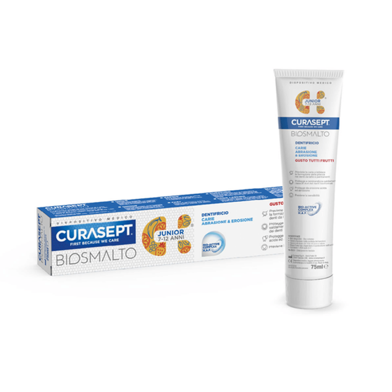 CURASEPT - Biosmalto - Dentifricio Carie Abrasione & Erosione Junior (7-12 anni) - 75ml