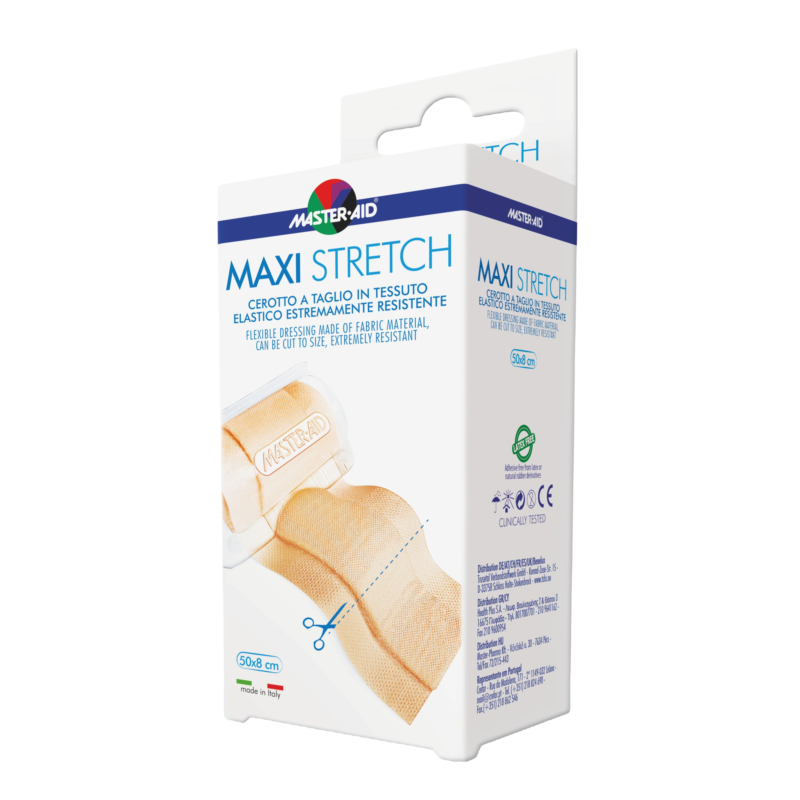 Master-Aid - Maxi Stretch Cerotto a Taglio in Tessuto Elastico Resistente 50x8cm