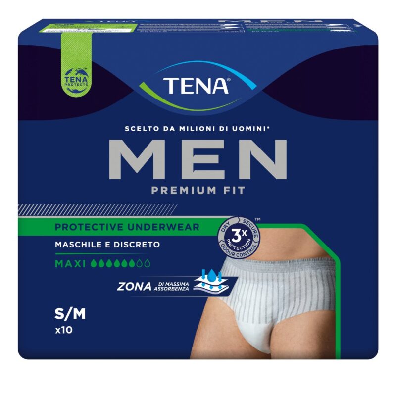 TENA Men Premium Fit Protective Underwear Maxi S/M - 10 pezzi