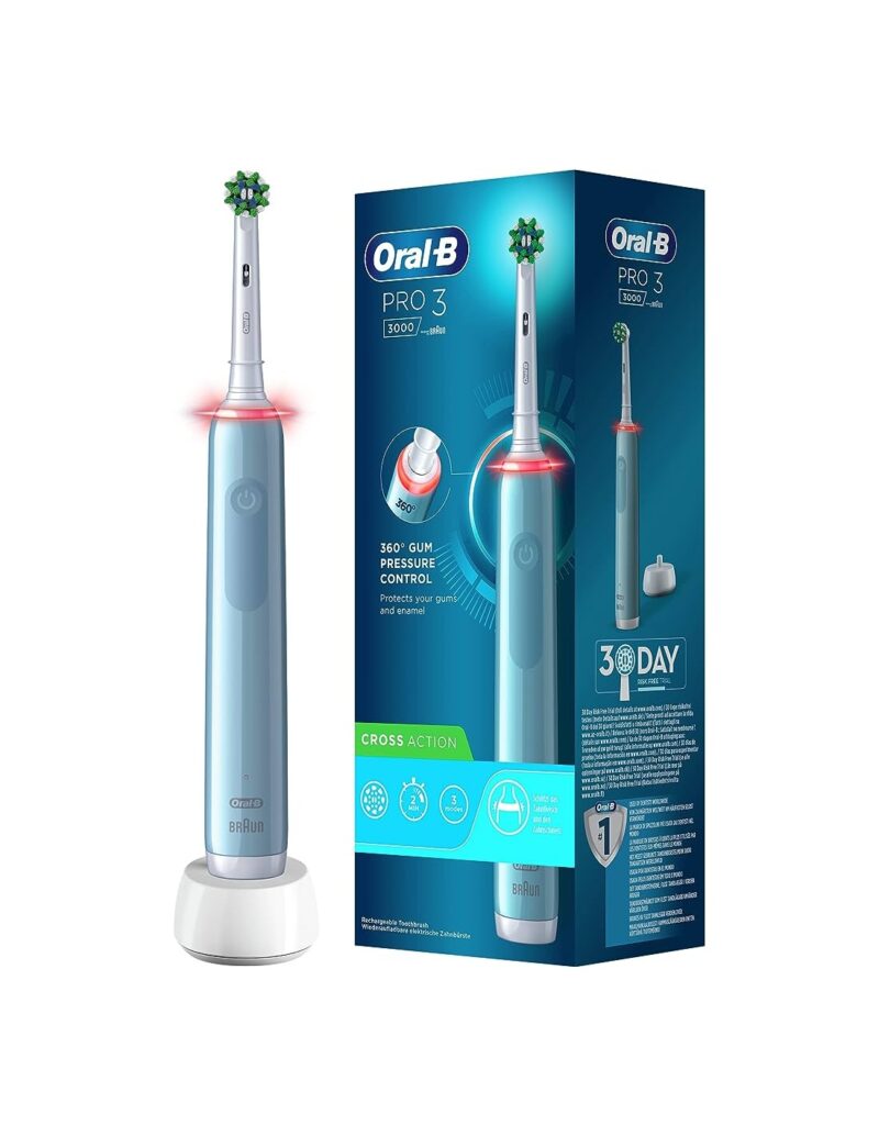 ORAL-B Pro 3 Blu Crossaction Spazzolino Elettrico