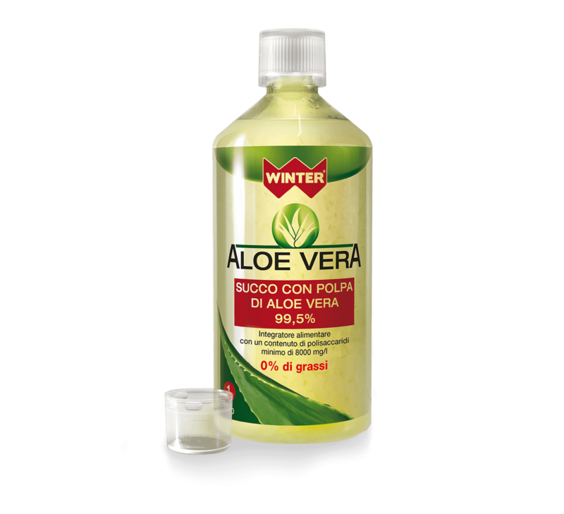 WINTER Aloe Vera Succo con Polpa di Aloe Vera 99,5% - 1L