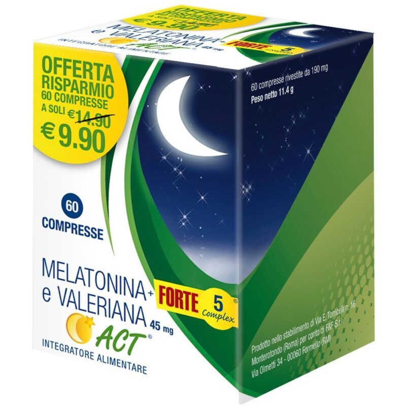 Melatonina e Valeriana ACT + Forte 5 Complex - 60 Compresse