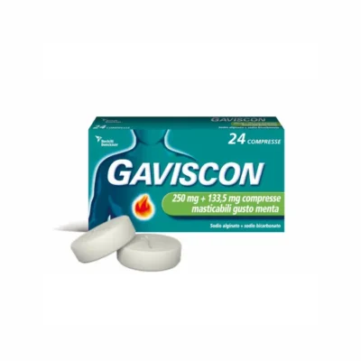 Gaviscon 250 mg + 133,5 mg Gusto Menta - 24 compresse masticabili