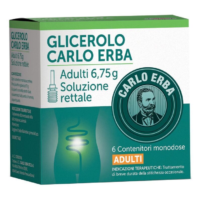 Glicerolo Carlo Erba Adulti 6,75g Soluzione Rettale - 6 contenitori monodose