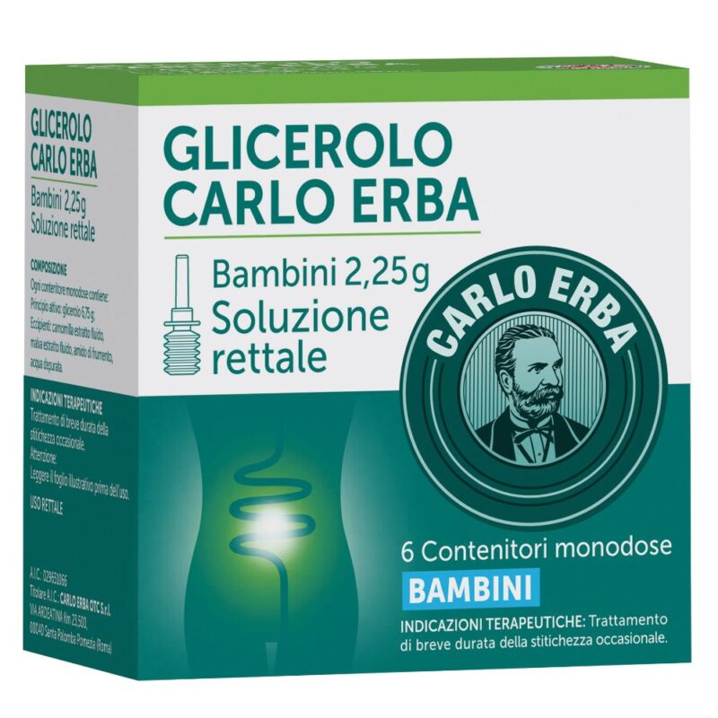 Glicerolo Carlo Erba Bambini 2,25g Soluzione Rettale - 6 contenitori monodose