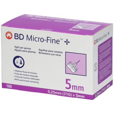 BD Micro-Fine Aghi per Penna 0,25mm (31G) x 5mm - 100 pezzi