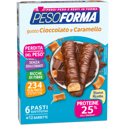 Pesoforma Barrette Cioccolato e Caramello - 12 barrette da 31g