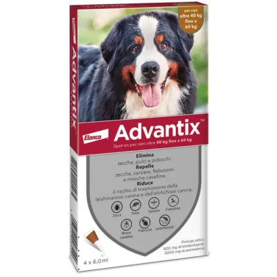 Advantix Spot-On per Cani da 40 a 60kg - 4 pipette da 6ml