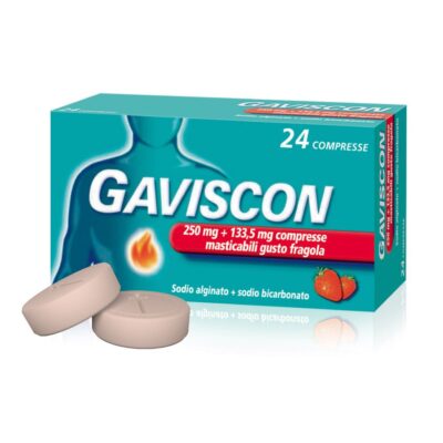 Gaviscon 250mg+133,5mg Gusto Fragola - 24 compresse masticabili