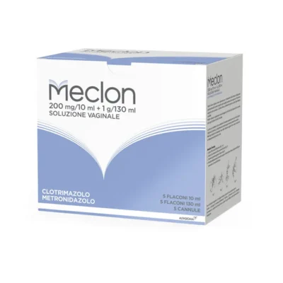 Meclon Soluzione Vaginale - 5 flaconi da 10ml+5 flaconi da 130ml+5 cannule